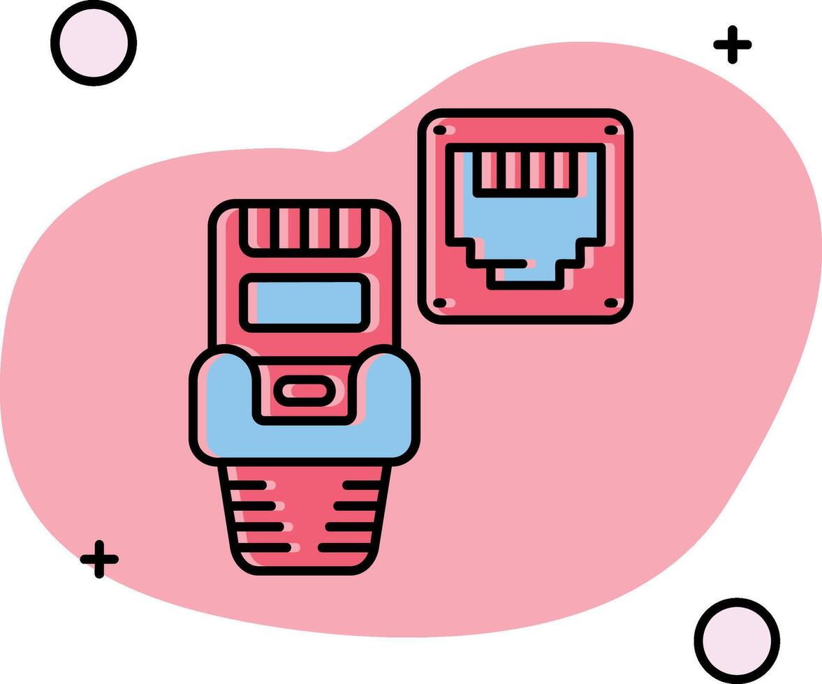 ethernet uitgegleden icoon vector