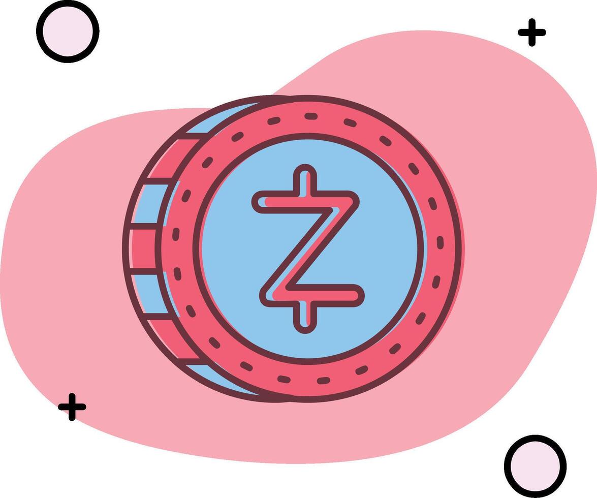 zcash uitgegleden icoon vector