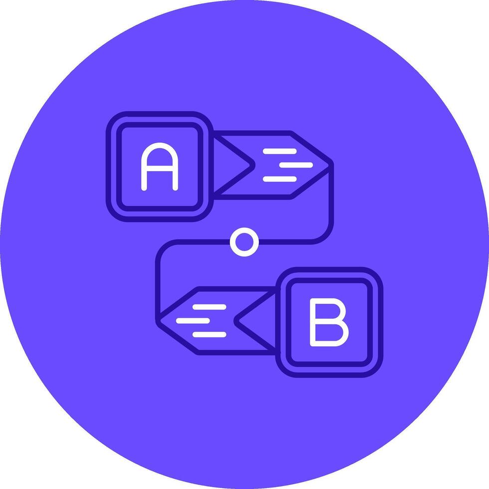 diagram duo afstemmen kleur cirkel icoon vector