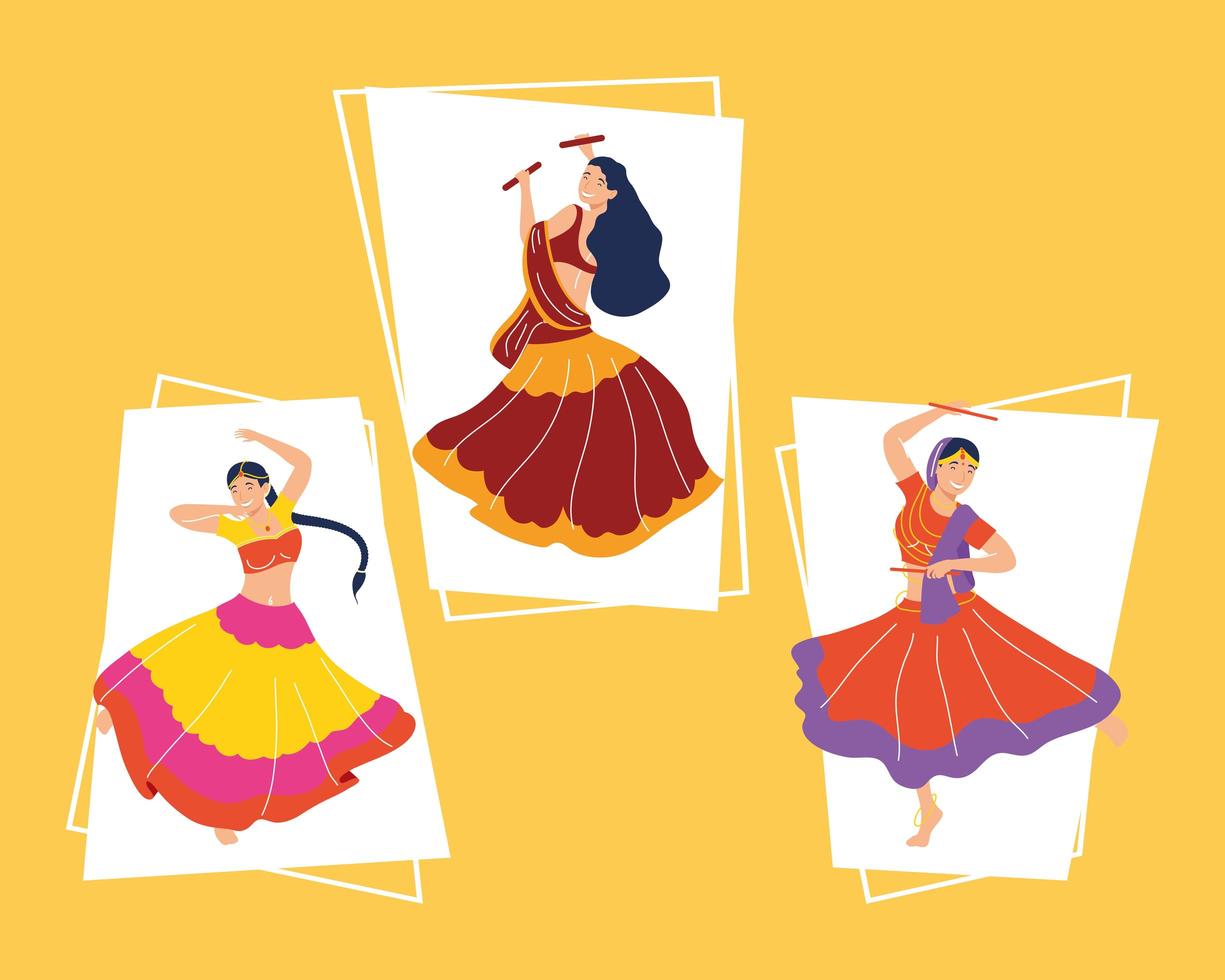 navratri danseressen vector