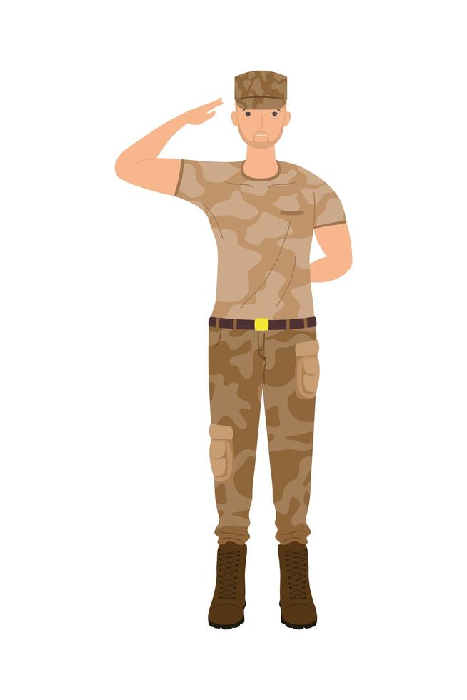 soldaat militair karakter vector