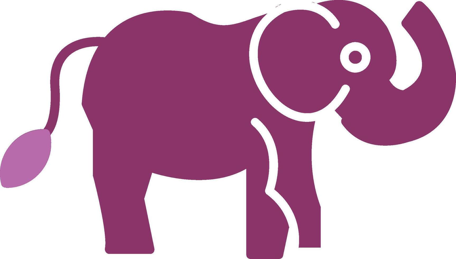 olifant glyph twee kleur icoon vector