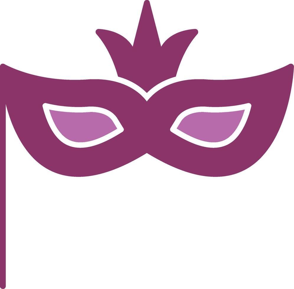 carnaval masker glyph twee kleur icoon vector