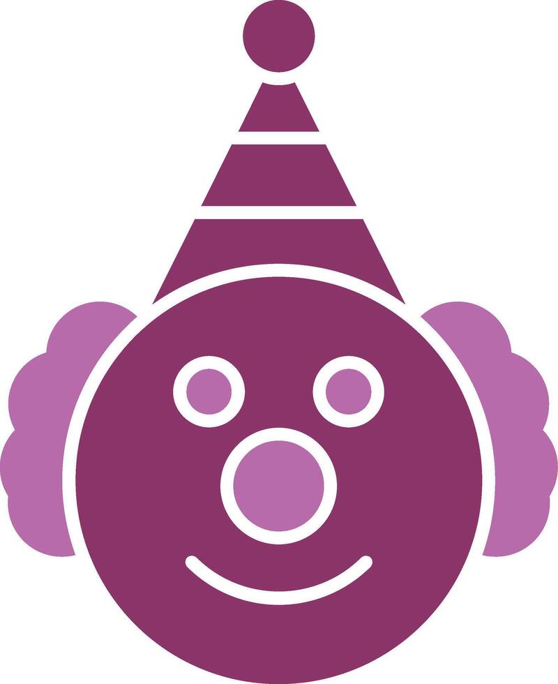 clown glyph twee kleur icoon vector