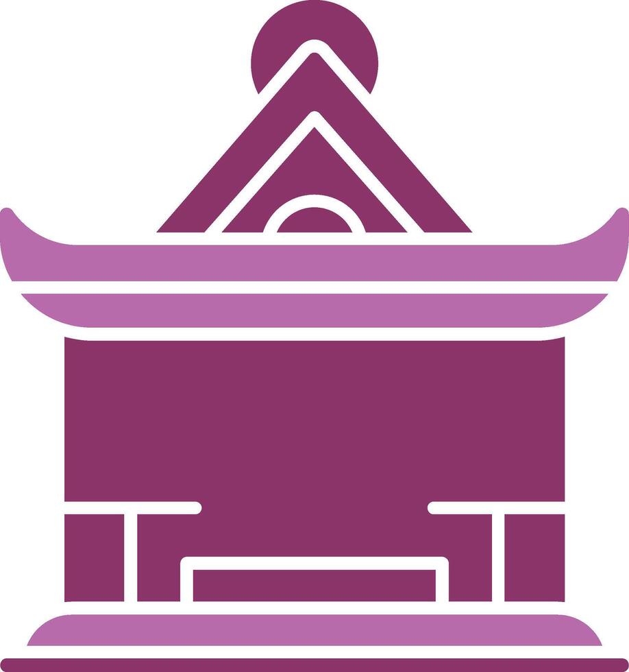 paviljoen glyph twee kleur icoon vector