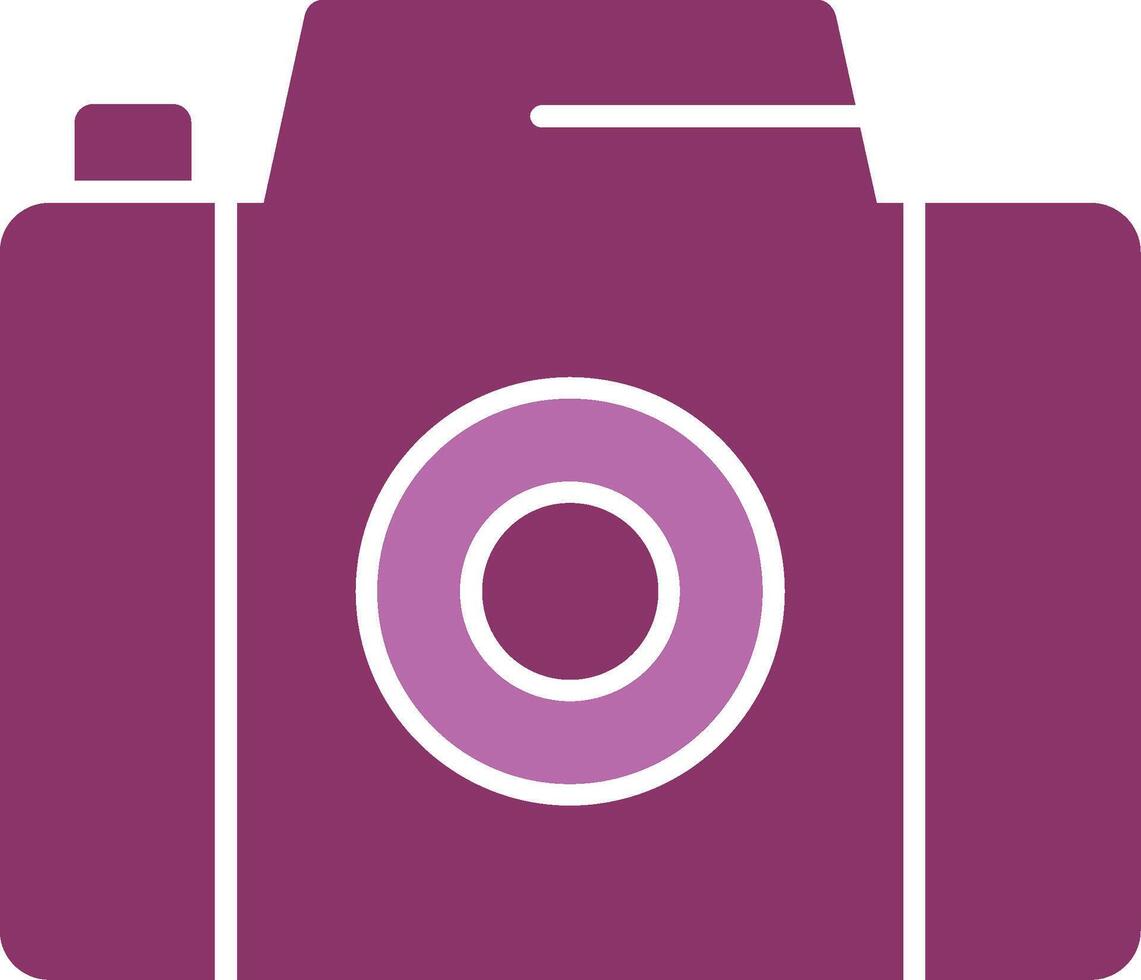 camera glyph twee kleur icoon vector