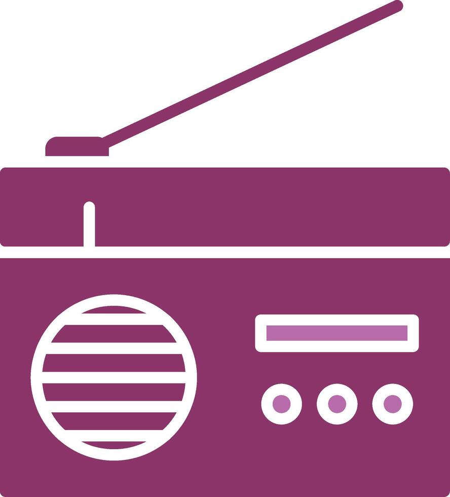 radio glyph twee kleur icoon vector