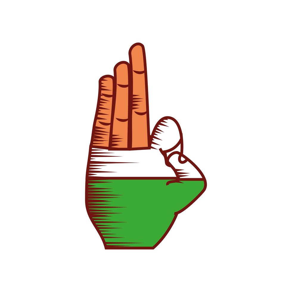 hand met Indiase vlag vector