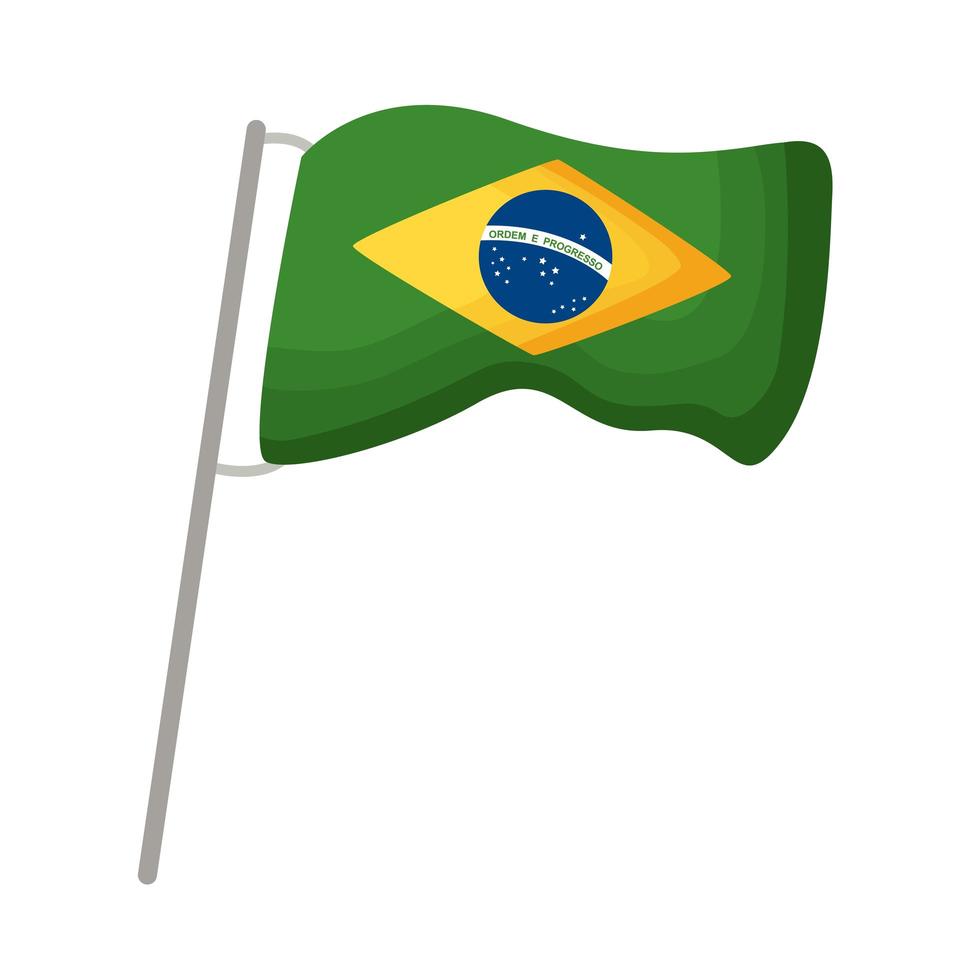 braziliaanse vlag zwaaien vector