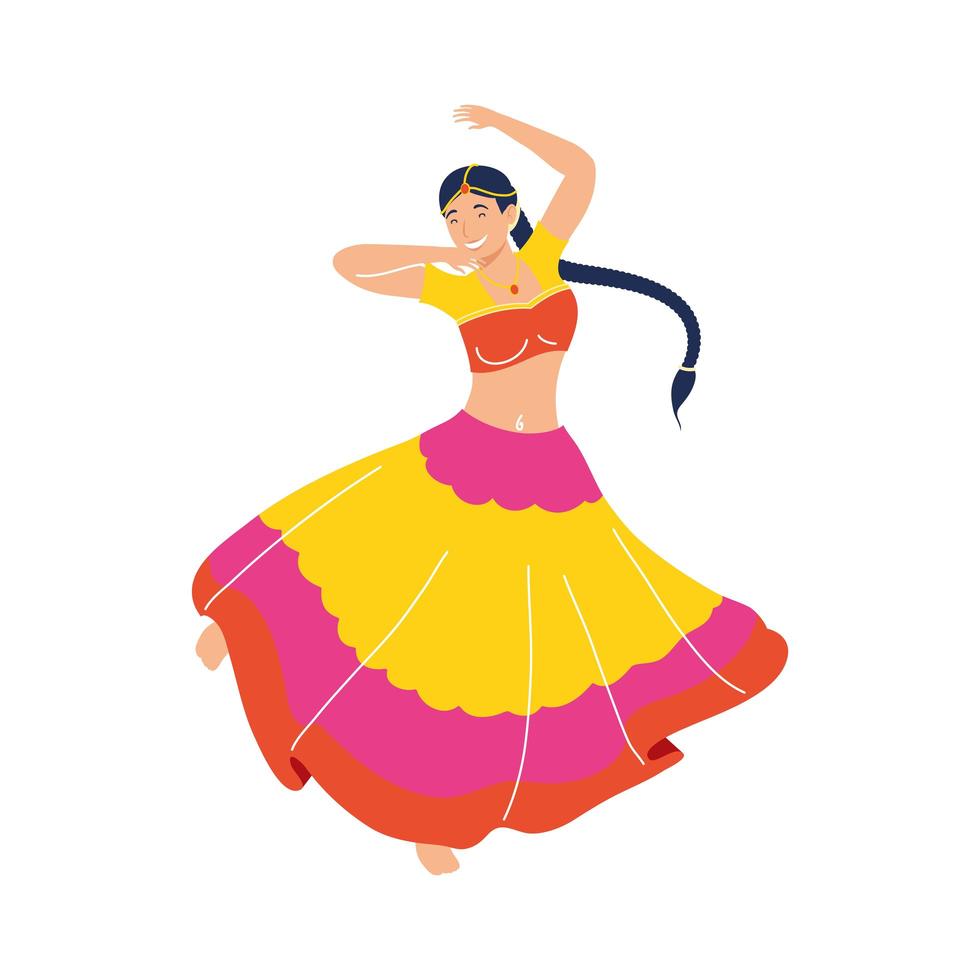 navratri vrouw danser karakter vector