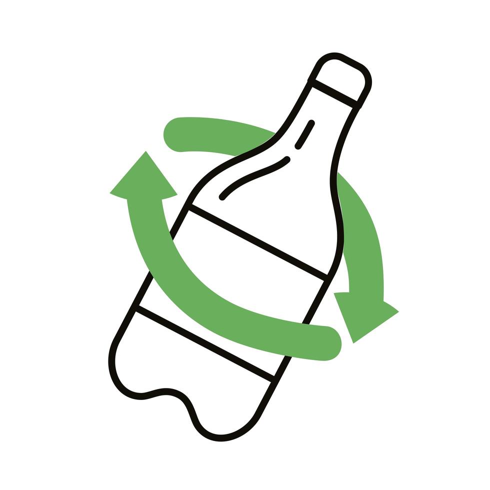 recycle pijlen in fles vector