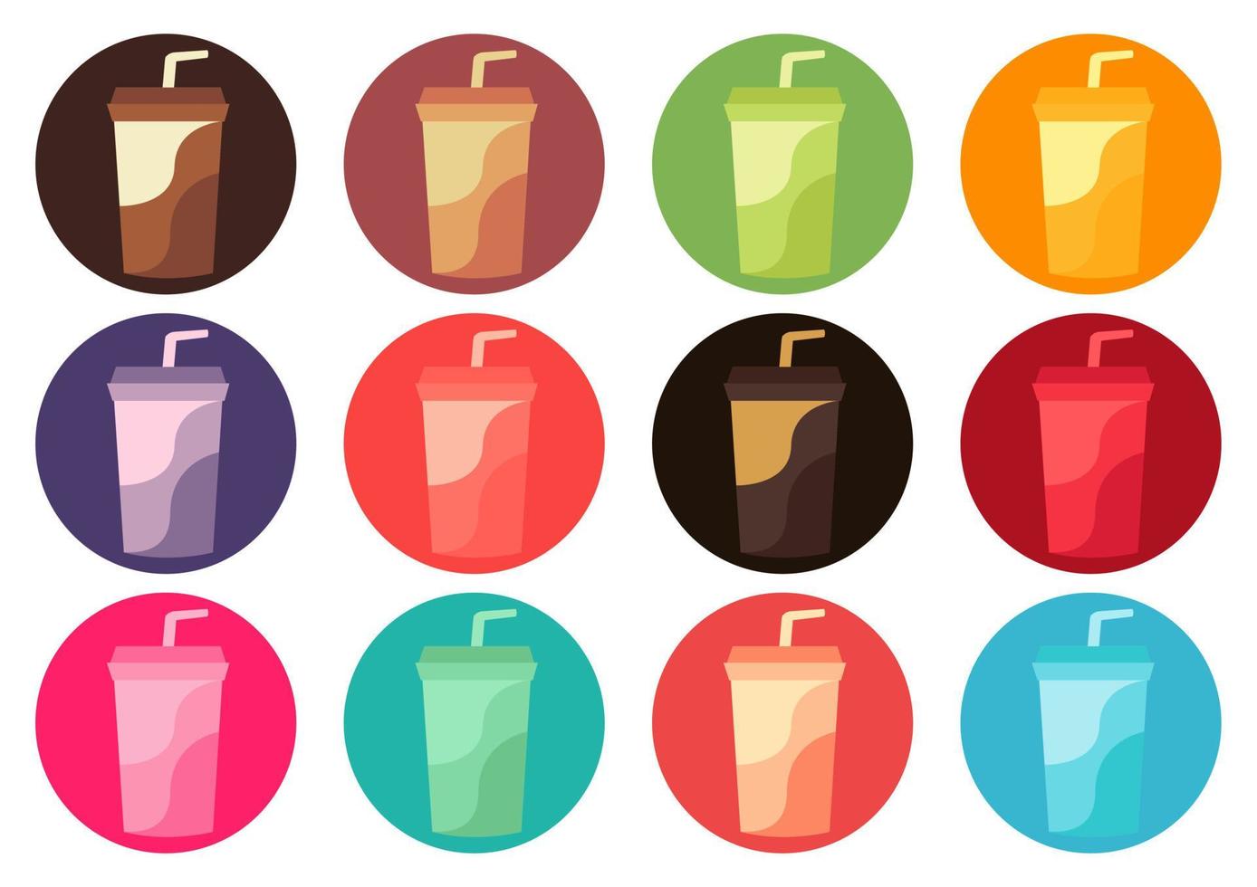 een verzameling illustraties van boba-drankjes vector