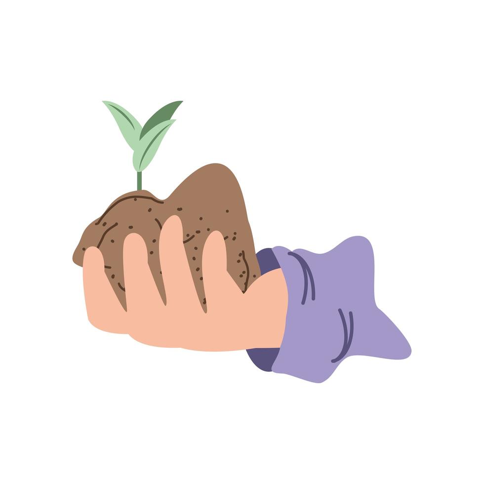 hand met plant vector
