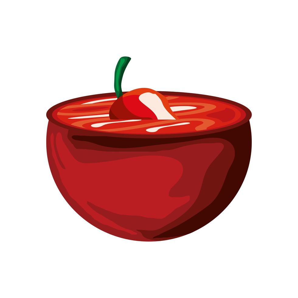 kom met chilipeper vector