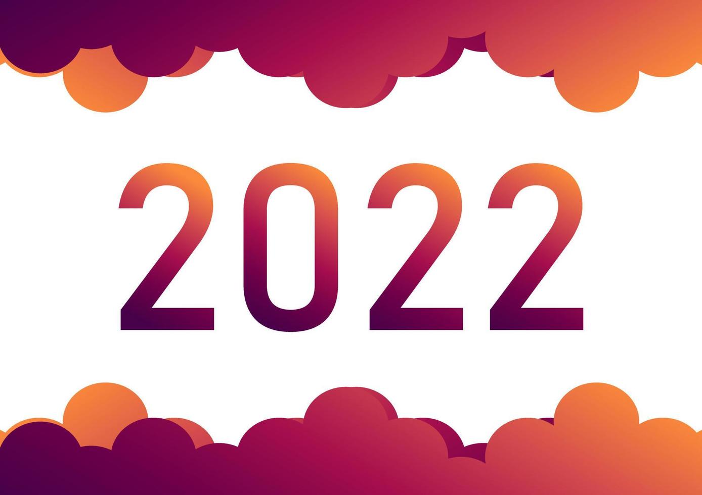 achtergrond met nieuw jaar 2022-thema met herontwerp van donkere tot lichte wolken vector