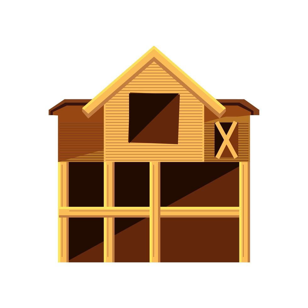 houten huis model vector