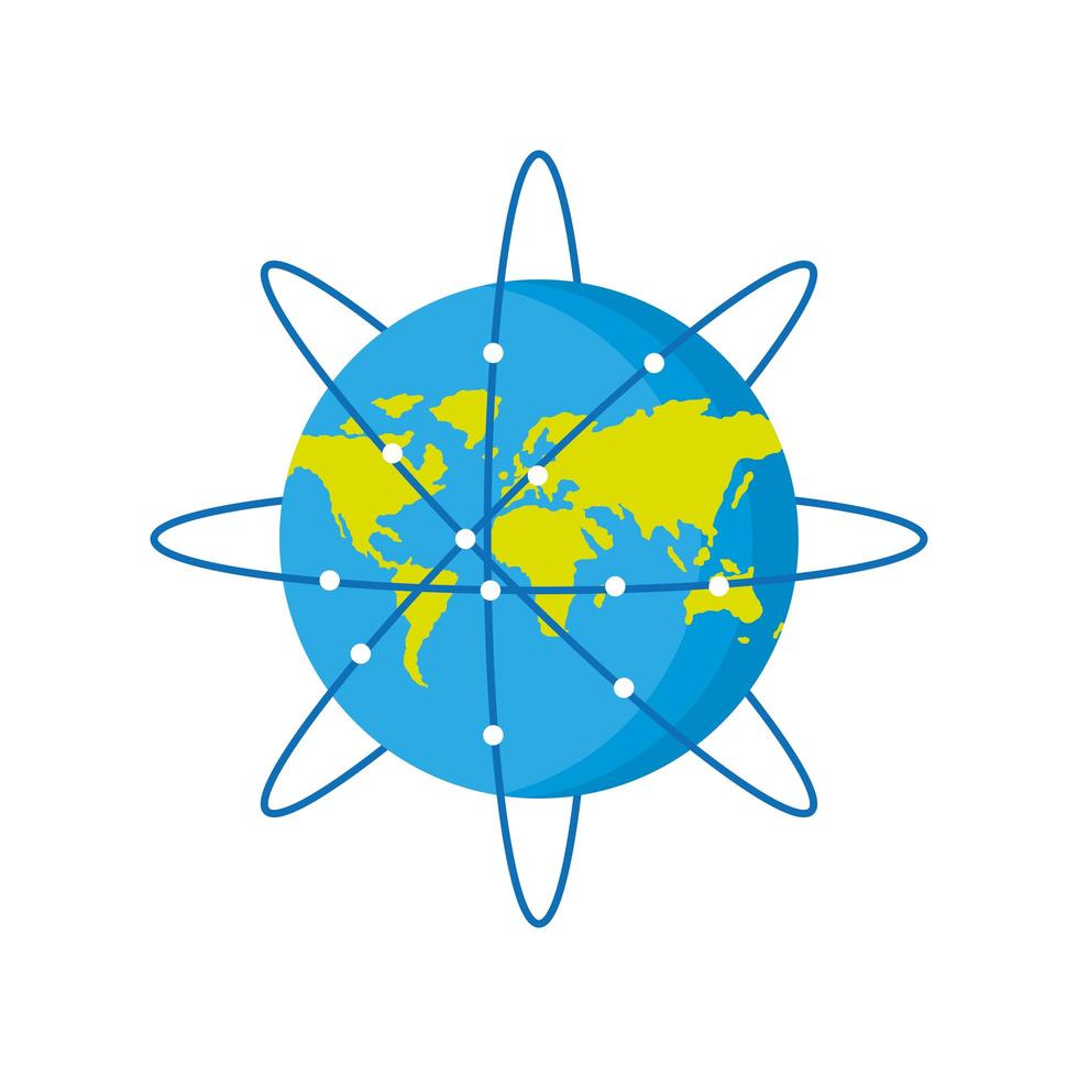 wereldkaart met wijzers vector