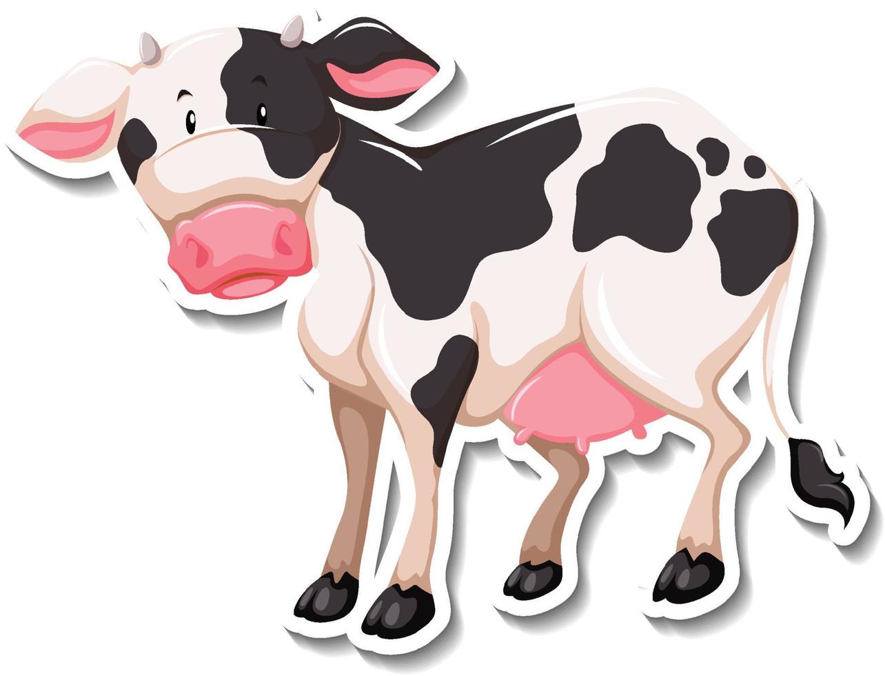 koe boerderij dieren cartoon sticker vector