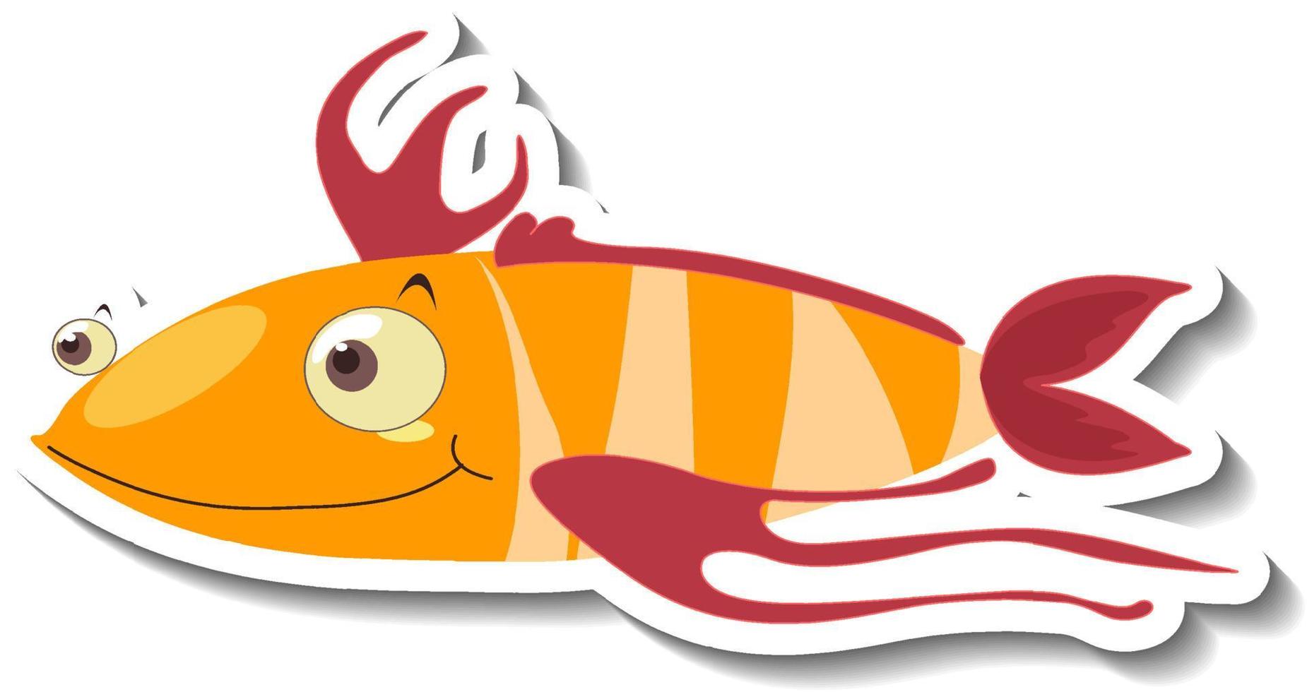 schattige vis zee dier cartoon sticker vector