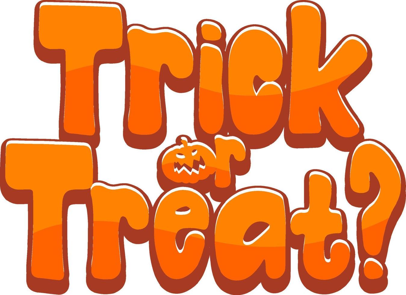 trick or treat-woordlogo voor halloween vector