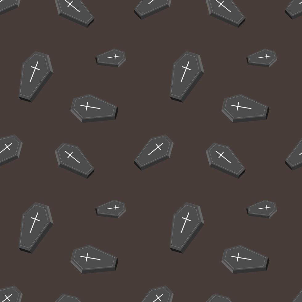 doodskisten naadloos patroon zwart ontwerp vector