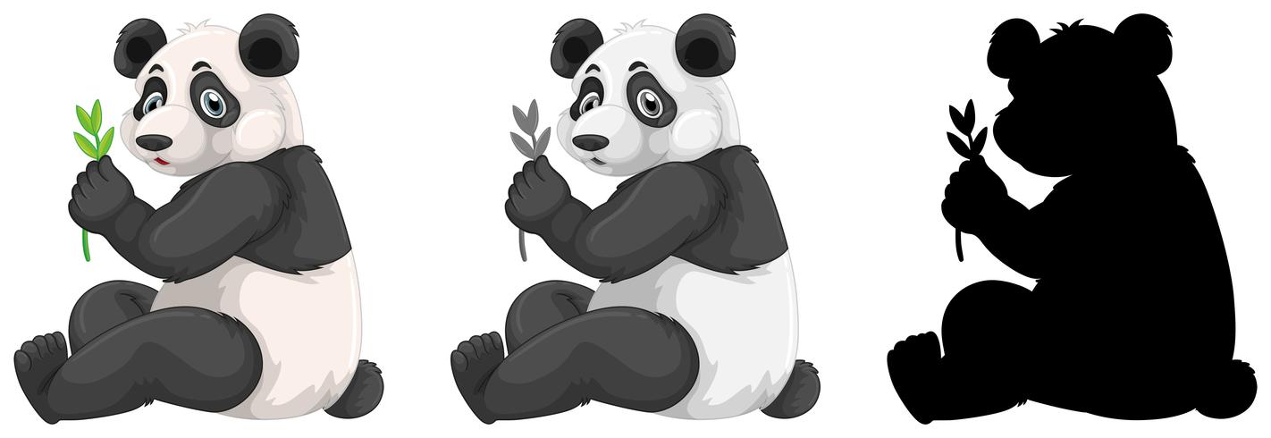 Set van panda karakter vector