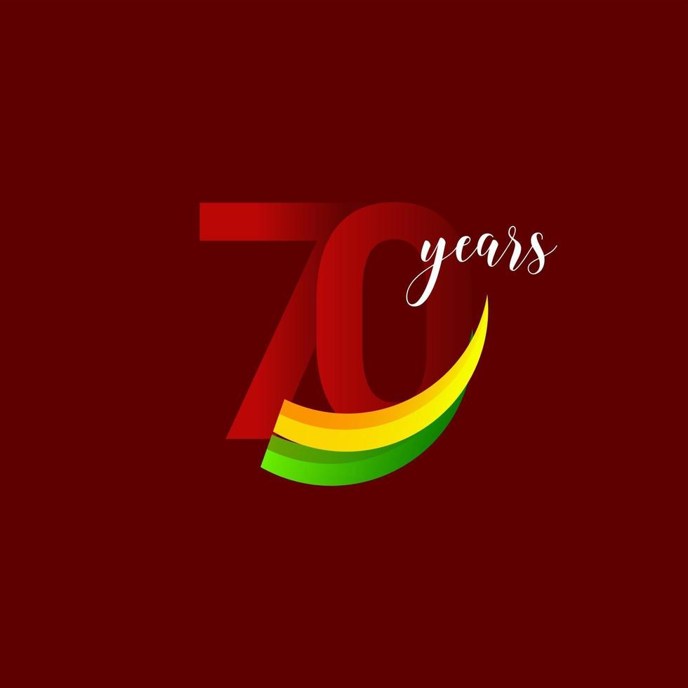 70 jaar verjaardag viering nummer vector sjabloon ontwerp illustratie