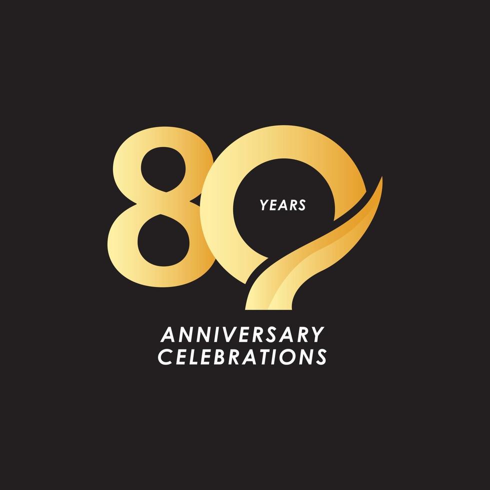 80 jaar verjaardag viering nummer vector sjabloon ontwerp illustratie