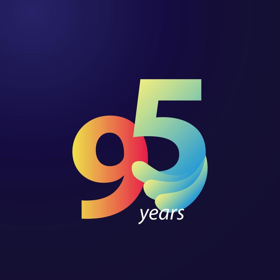 95 jaar verjaardag viering vector sjabloon ontwerp illustratie