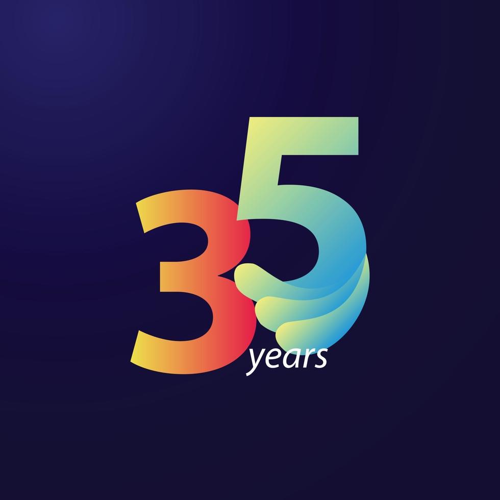 35 jaar verjaardag viering vector sjabloon ontwerp illustratie