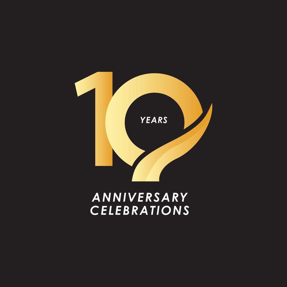 10 jaar verjaardag viering nummer vector sjabloon ontwerp illustratie
