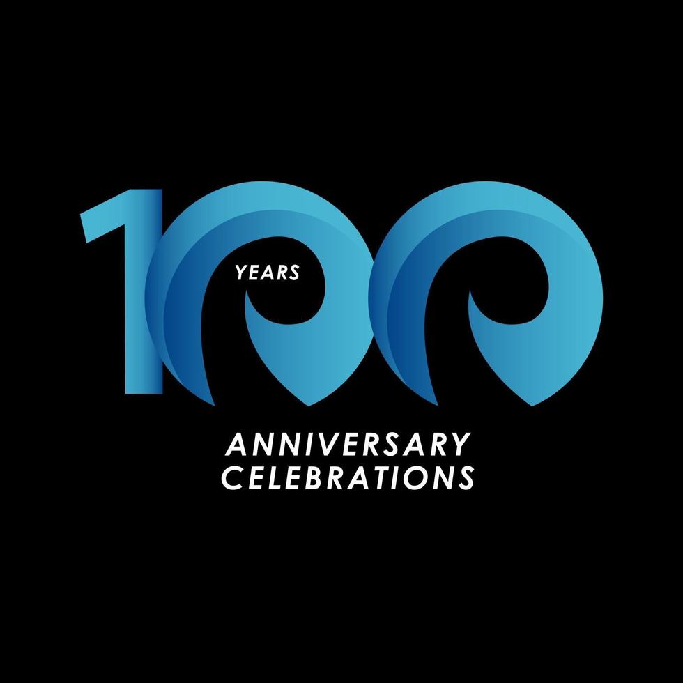 100 jaar verjaardag viering nummer vector sjabloon ontwerp illustratie