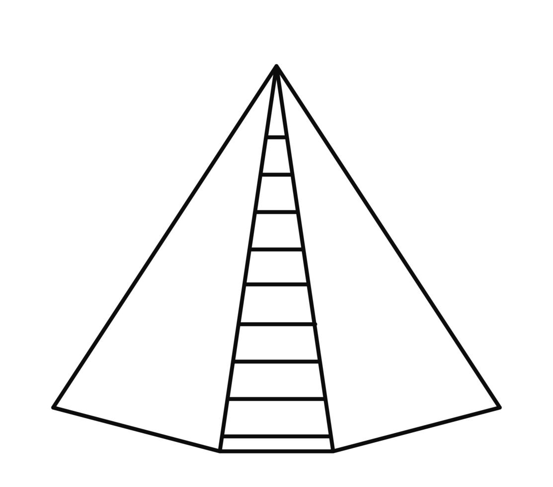 piramide lijnstijl vector