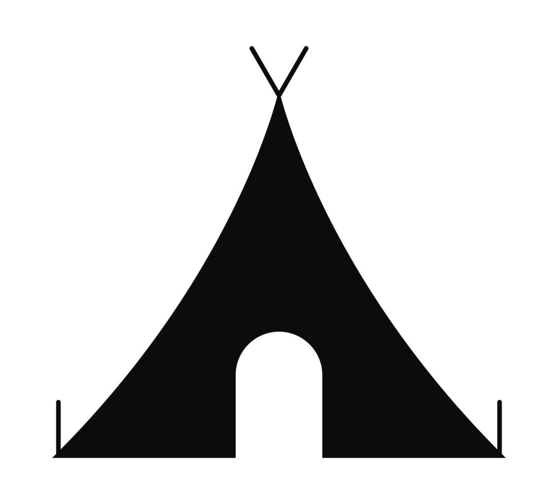camping tent silhouet vector