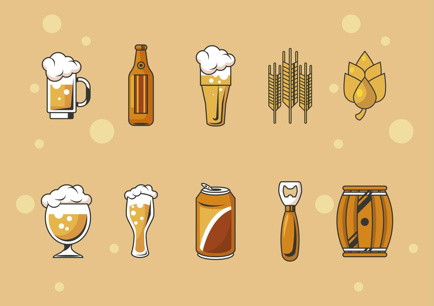 tien bieren iconen vector
