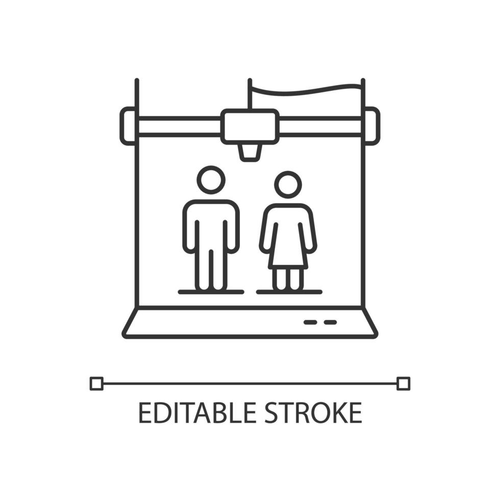 3D-geprinte selfies lineaire pictogram vector