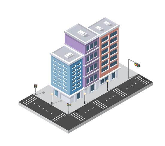 District van de stadsstraat vector