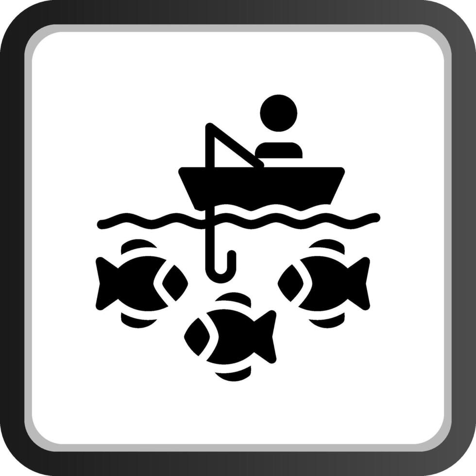 boot visvangst creatief icoon ontwerp vector