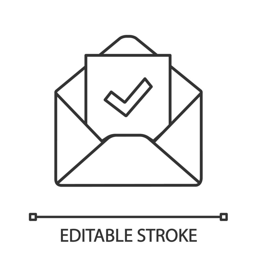 lineaire pictogram voor e-mailbevestiging vector