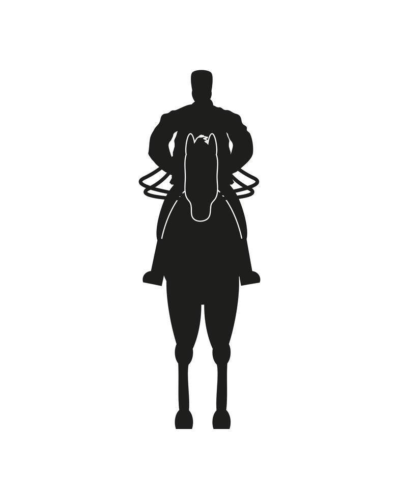 silhouet soldaat te paard vector