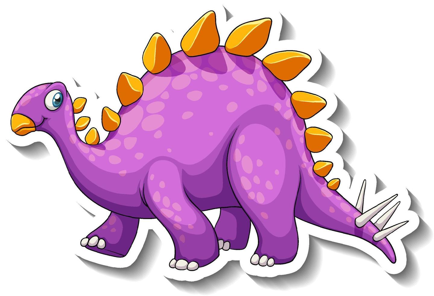 stegosaurus dinosaurus stripfiguur sticker vector