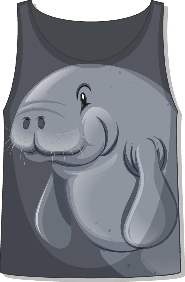 voorkant van tanktop met lamantijnsjabloon vector