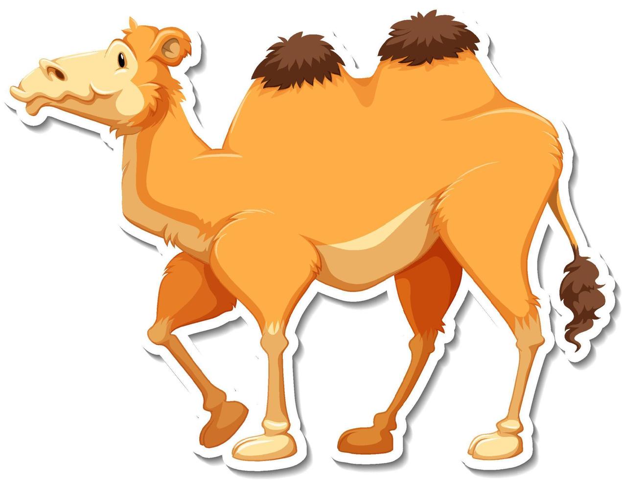 een stickersjabloon van een stripfiguur van een kameel vector
