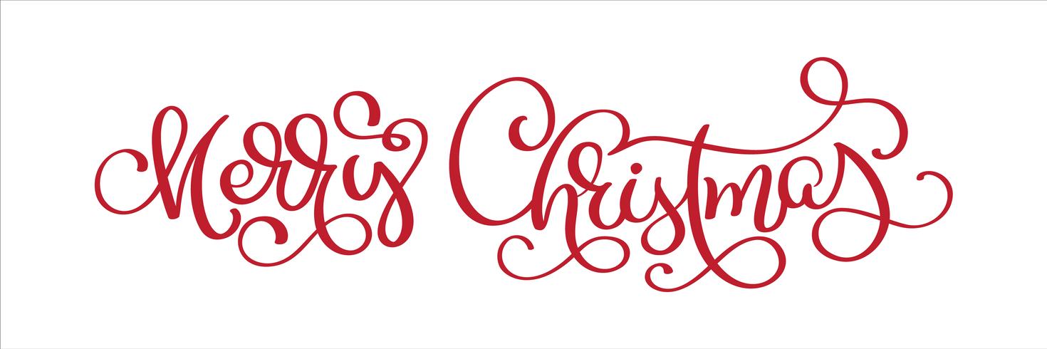 Hand belettering Merry Christmas vector tekst, kalligrafische letters sjabloon, creatieve typografie voor de Gift van de Gift van de vakantie kaart. Kalligrafie lettertype vector