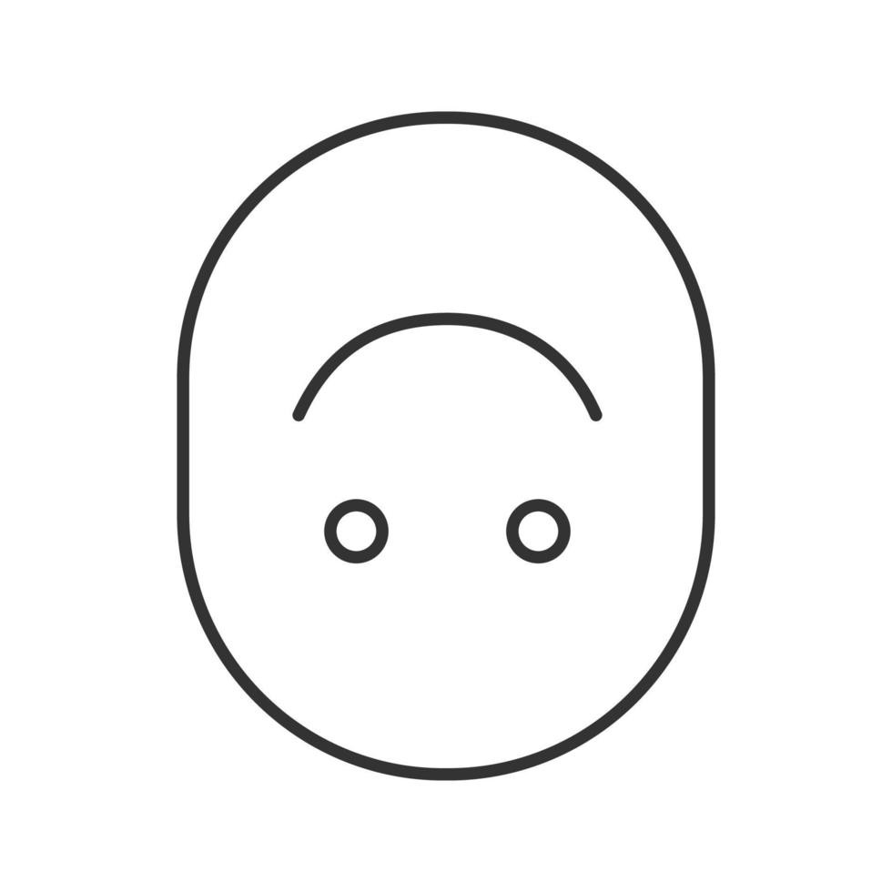 ondersteboven glimlach lineaire pictogram. dunne lijn illustratie. omgekeerd gezicht. contour symbool. vector geïsoleerde overzichtstekening