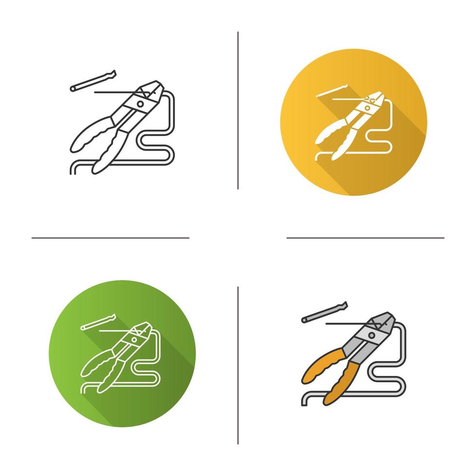 combinatietang pictogram voor draadisolatie verwijderen vector