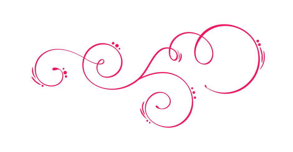Vector Hand getekende kalligrafische lente bloeien ontwerpelementen. Floral lichte stijl decor voor web, bruiloft en print. Geïsoleerd op witte achtergrond Kalligrafie en belettering illustratie