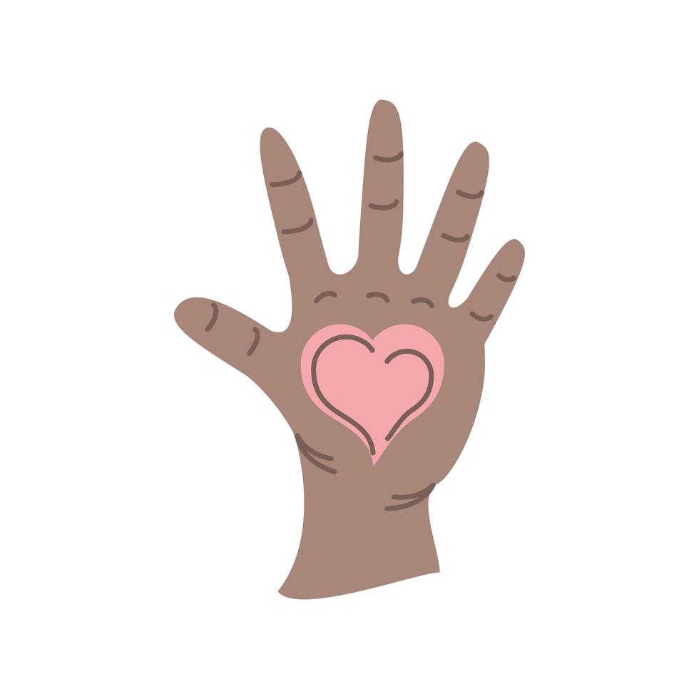 hand met hart vector