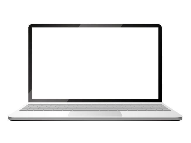 Laptopcomputer die op een witte achtergrond met het leeg scherm wordt geïsoleerd. vector