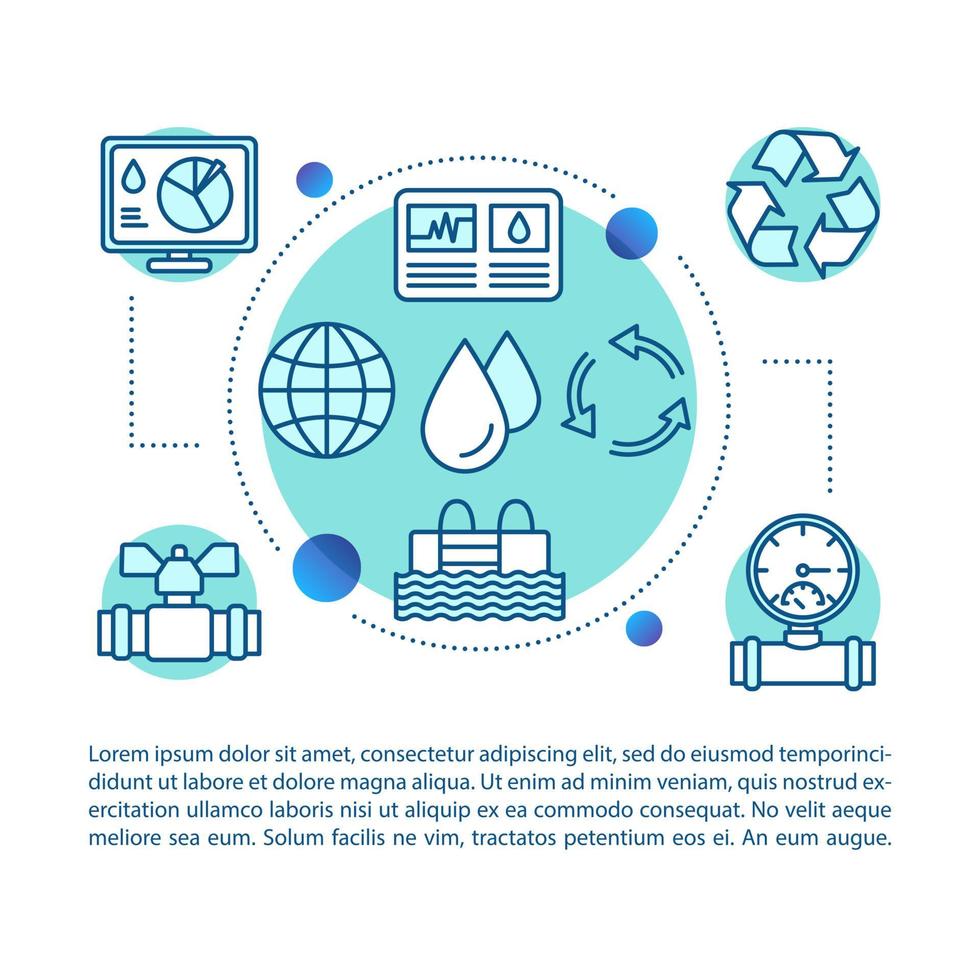 lineaire afbeelding van het waterindustrieconcept vector